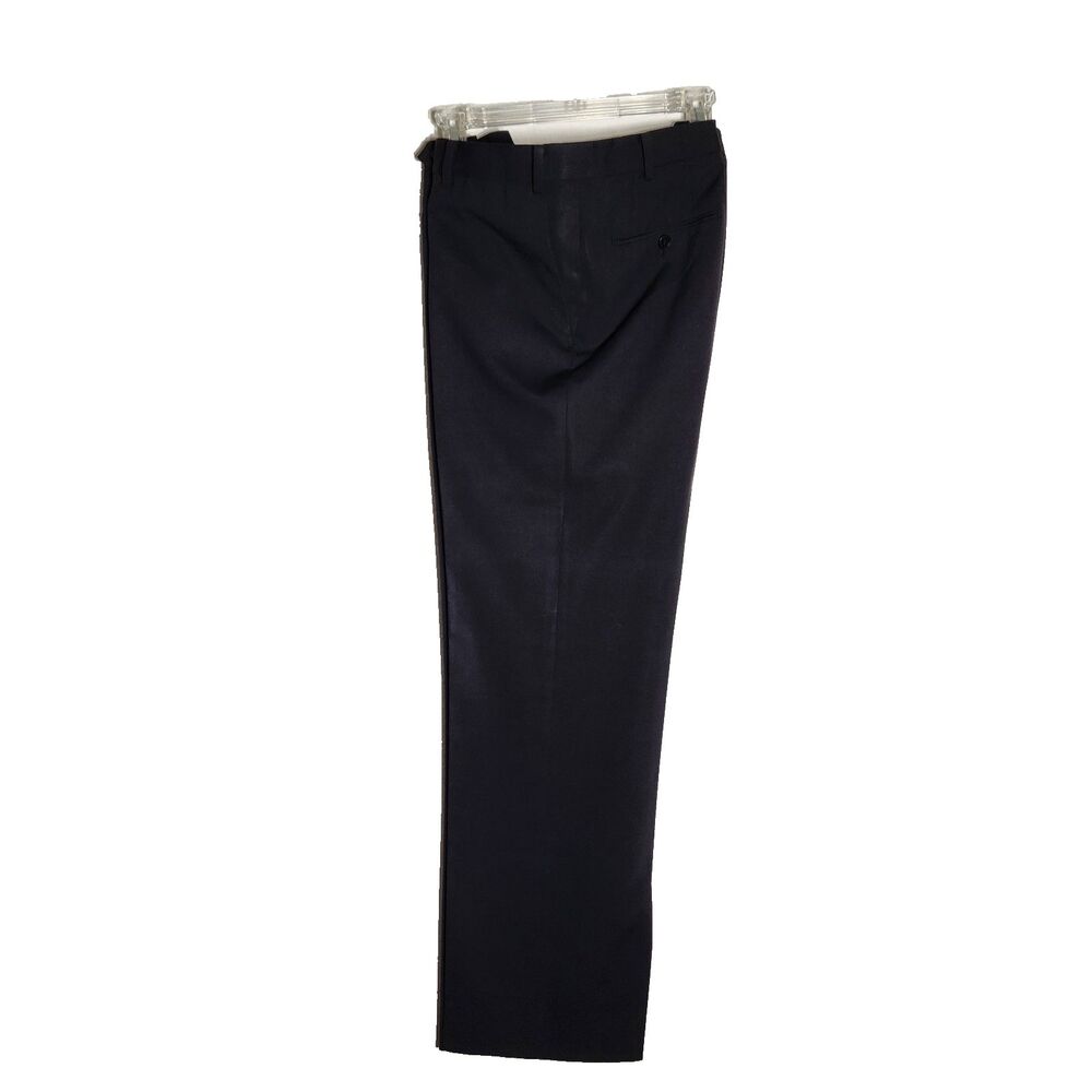 John Varvatos Mens Size 36 Dress Pants Black Wool Bend Flat Front USA Classic